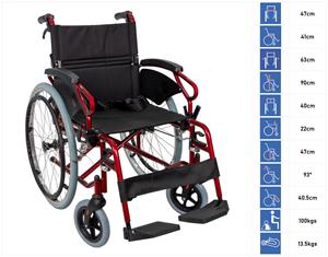 Silla de Ruedas Plegable Ligera de Aleación de Aluminio para Personas Mayores o con Discapacidad, Fácil de Transportar, Autopropulsada - Product Image 6