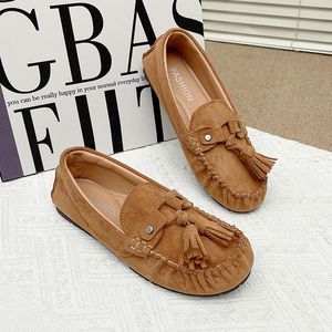 Mocasines de Ante para Mujer - Zapatos Planos con Flecos y Borlas, <span class=keywords><strong>Calzado</strong></span> Casual Cómodo para Conducir y Uso Diario - Product Image 3