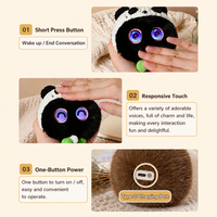 Jouets en peluche IA avec tenue tricotée, jouet interactif intelligent aux yeux dynamiques, cadeau de Noël émotionnel pour enfant