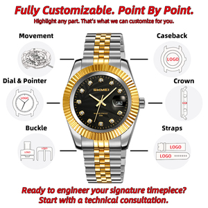 Reloj de Cuarzo para Hombre de Lujo OEM/ODM con Logotipo Personalizado, Correa de Acero Inoxidable, Resistente al Agua, Esfera Geométrica Única, Venta al Por Mayor - Product Image 2
