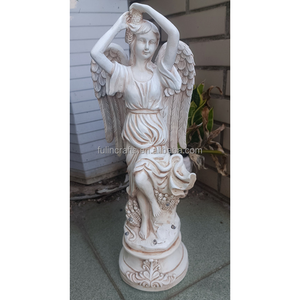 Figurina di natale quattro stagioni angelo alato resina luce solare statua scultura per giardino esterno Patio e balcone arredamento - Product Image 5