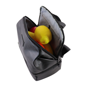 Custom Logo Double-Deck Weekender Cooler Bag Durable Polyester Insulation Waterproof Picnic Food Delivery Thermal Cooling Black - Product Image 2