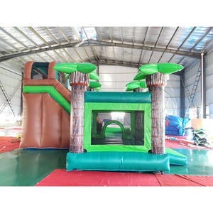 Aire de jeux gonflable extérieure, château gonflable pour enfants avec toboggan, structure de saut sur arbre, 6x7m - Product Image 2