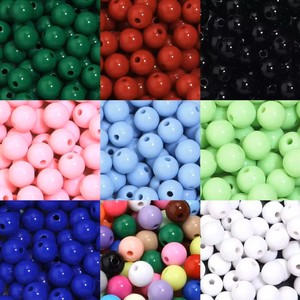 Perline Rotonde in Acrilico Smaltato 6-20MM, 500g/Sacchetto, Colori Solidi, Foro Dritto, Perline Sciolte in Plastica per Accessori Fai-da-Te e Gioielli - Product Image 2