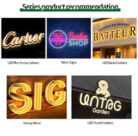 Letras Mini Iluminadas LED Personalizadas, Letrero 3D Acrílico Retroiluminado para Tienda, Letras de Canal Impermeables para Exteriores, Montadas en Pared para Negocios