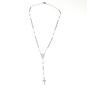 Rosario Largo Religioso de San Benito, Chapado en Oro de 18k, Plata y Acero Inoxidable, con Colgante de Cruz de la Virgen María, Collar de Rosario Católico - Product Image 5
