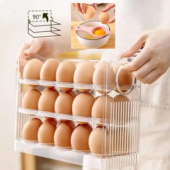 Refrigerator Egg Storage Container, Refrigerator Egg Rack, Egg Storage,  Refrigerator Door Egg Organizer, 30 Eggs Large Capacity And Space Saving  Refri