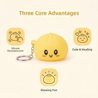 Porte-clés Mini Boulettes en Silicone Écologique, Jouet Squishy Anti-stress, Léger, Mignon, à Expressions Variées, Breloque de Sac Dessin Animé