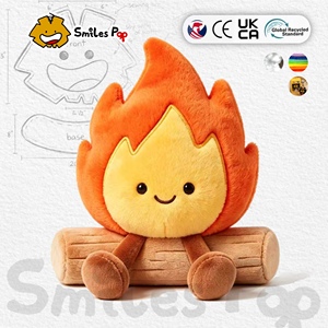 Peluche Personnalisée en Gros Motif Flamme de Dessin Animé, Certifiée CE UKCA, en Tissu Recyclé, Douce, Animal en Peluche, Mascotte et Cadeau - Product Image 1