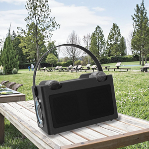 Mikrofon ganda Bluetooth nirkabel, <span class=keywords><strong>Speaker</strong></span> Stereo 3D portabel Karaoke dengan RGB - Product Image 1