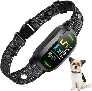 No Shock UKCA CE Dispositivo de disuasión de ladridos de perros <span class=keywords><strong>Control</strong></span> de ladridos recargable 5 Vibración de pitido de sensibilidad ajustable para todas las razas - Product Image 1