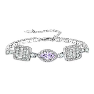 Bijoux de mode, bracelet en argent plaqué, forme carrée, chaîne tennis, micro-incrustation de zircon, pour femmes - Product Image 4