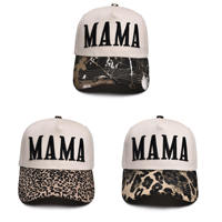 Topi Baseball Dua Warna Customizable, 5 Panel, Logo Bordir 3D MAMA, Pinggiran Melengkung, 100% Katun, Gorras, Promo Hot Sale