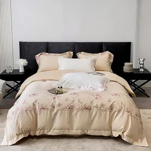 Duvet capa de edredon, conjunto de roupa de cama com fronhas, floral, bordado de princesa, com fronhas, casal, queen, king size