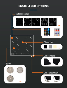 Nuevo diseño, 35cm, Sensor de vidrio cerámico negro, táctil, 2 quemadores, vitrocerámica, electrodomésticos de <span class=keywords><strong>cocina</strong></span>, estufa eléctrica, certificación CE - Product Image 2