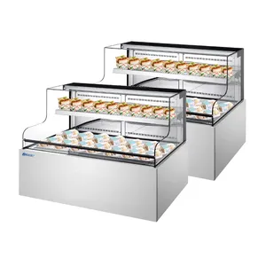 Bolandeng Glass Door Multi Deck Upright Chiller Commercial Air Curtain Open Beverage Display For Vegetables And Fruits