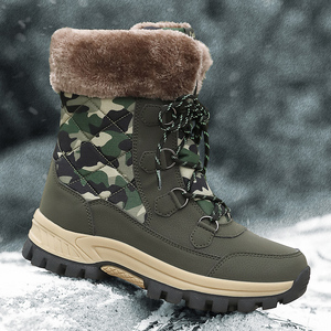 Botas de nieve de piel antideslizantes para mujer, superventas, altura de tobillo cálida para la vida diaria con zapatillas resistentes al desgaste de estilo occidental - Product Image 3