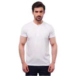 Camisetas de Manga Corta para Hombre, 100% Algodón, Cuello Henley, Botones, Tejido Waffle, Estilo Deportivo, Color Liso, Personalizable con Logotipo - Product Image 1