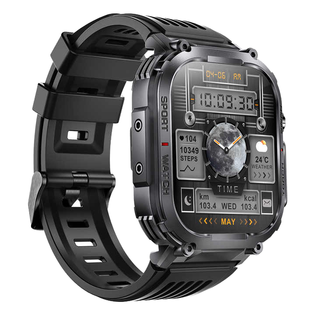 KINGSTAR Outdoor Sports Smartwatch for Men 30M Waterproof BT Call Heart Rate Monitor Flashlight Multi-Sport Mode Android