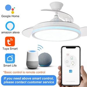 Modern Big Ceiling <b>Fan</b> with Led Lights and Remote Control Ceiling <b>Fan</b> with Light Fixtures for Living Room 4 Blade <b>Fan</b> with Light - Product Image 4