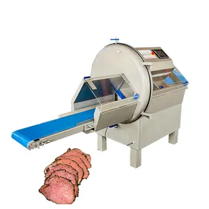 Mesin pemotong daging babi, mesin pengiris daging beku profesional, potongan daging babi dan daging industri