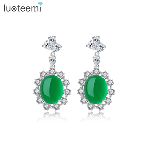 LUOTEEMI Lote al por Mayor de Pendientes de Joyería Fina para Mujer, Diseño de Lujo en Oro Champán, Novedad para Cenas y Fiestas - Product Image 1