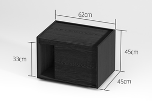 <span class=keywords><strong>Table</strong></span> <span class=keywords><strong>de</strong></span> <span class=keywords><strong>chevet</strong></span> minimaliste italienne noire avec tiroir <span class=keywords><strong>de</strong></span> rangement et armoire pour appartement, maison, chambre à coucher - Luxe polyvalent - Product Image 6