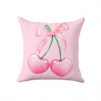 Juego de 4 Fundas de Almohada Decorativas Cuadradas de Lino Rosa, 18x18 Pulgadas, Diseño Abstracto Impreso, Estilo Moderno, Antiácaros, Cierre de Cremallera