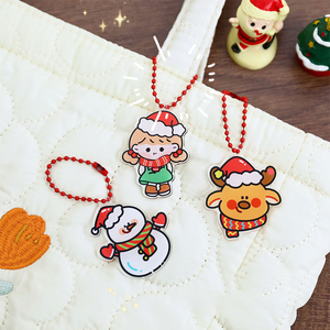Spot Acrylic Christmas keychain Cartoon keychain Christmas gift keychain Plastic keychain <b>decoration</b> Wholesale - Product Image 2