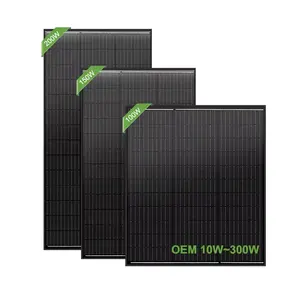 Full black mono solar panel Sun Power 120w 150w 12v 20 Kwh solar panel Kit 120 watt Monocrystalline Silicon Solar Panels