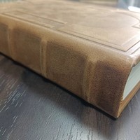 Carnet de notes relié en cuir véritable de style rétro antique, avec logo personnalisé, 80 feuilles, dos en bambou, reliure cousue, couverture rigide
