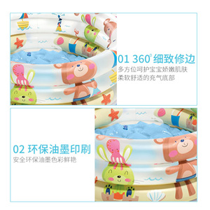 สระว่ายน้ำเด็กแบบเป่าลมสามวงแหวน ขนาด 61 ซม. สำหรับเด็กเล่นกลางแจ้ง - Product Image 5