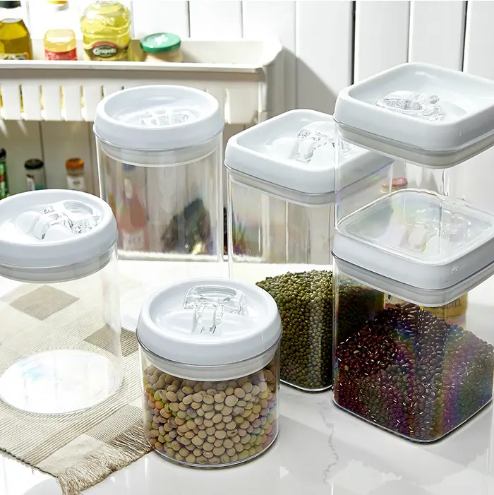 Кухонные влагонепроницаемые пластиковые баки для хранения сушеных фруктов, банки для хранения с защитой от насекомых, легко закрывающиеся банки