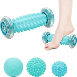 Massage Chân Con Lăn Massage Bóng Thiết Lập Với Spiky Bóng Lacrosse Bóng Cho Plantar Fasciitis Cứu Trợ