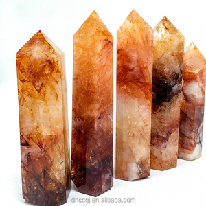 Tinh thể màu đỏ lửa thạch anh điểm lớn Wand tinh thể tự nhiên lửa thạch anh 6inch 7inch tháp lớn cho trang trí - Product Image 1