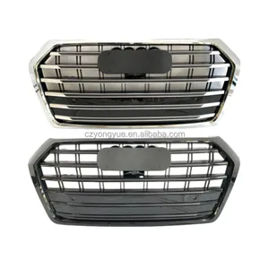 SQ5 Front Grille Replacement Q5 Car Grill Gloss Black Chrome Q5 Front Grill for Audi Q5 2016 2017 2018