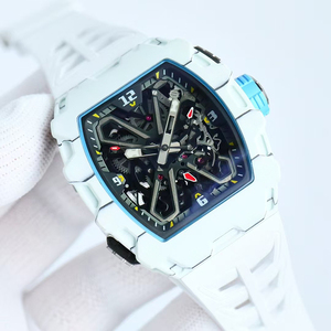 Reloj Mecánico Multifunción Deportivo de Lujo para Hombre, con Caja Blanca, Corona Azul, Rotor de Mariposa y Esqueleto, Resistente al Agua - Product Image 4