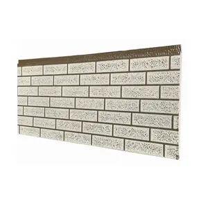 외관 벽돌 모양 내화 폴리 우레탄 벽 패널 PU 샌드위치 벽 야외 보드 하우스 벽 패널