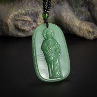 Collier pendentif en obsidienne avec statue de Saint Benoît pour hommes et femmes, amulette de prière et d'exorcisme, bijoux en verre plaqué or