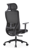 Chaise de bureau exécutive robuste, ergonomique, avec support lombaire, moderne, réglable, structure en plastique, assise en PU/Nylon, pivotante, pieds en aluminium