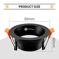 Spot LED encastrable rond anti-éblouissement 75 mm, orientable, avec cadre pour spots de plafond GU10