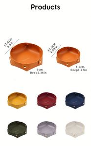 Custom logo Printed Leather Nordic Style Small Detachable Hexagonal Desktop Storage <b>Box</b> Keys Cosmetics Jewelry Household Tray - Product Image 3