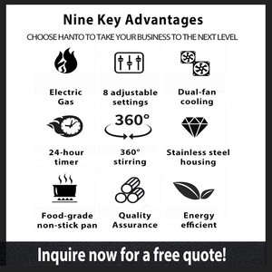 Machine de cuisson automatique à levage manuel pour friture en tambour, avec wok en acier inoxydable de 260 mm, pour cuisine de restaurant - Product Image 3