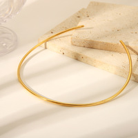 Nouveau Collier Tendance en Acier Inoxydable Doré DIY pour Femme, Motif Chaîne Simple, pour Pulls et Tricots Automne Hiver