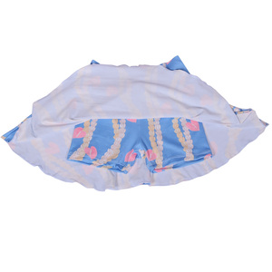 Ensemble short et jupe à volants imprimé léopard Ca-3 avec bretelles réglables en Spandex/Coton Biologique pour Filles - Product Image 4