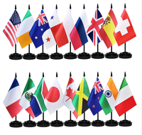 Liberia Desk Flag Miniature Desktop Flag with Pole Stand Base Small Table Flag for Office Business Home Decor Festival