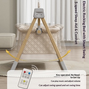 Cuna Eléctrica Multifuncional para Bebé, Plegable, de Tela de Felpa, Horizontal, Silla Mecedora, Cesta para Dormir Inteligente y Relajante para Recién Nacidos - Product Image 2