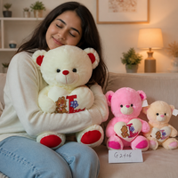 Valentijnsdag Teddybeer Zachte Pluche Speelgoed Borduurwerk Polyester Gevuld Cadeau