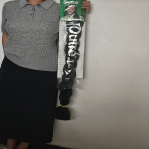 Tóc nối tết Jumbo đen Châu Phi BELEZA Ghana, giảm giá, chất liệu chịu nhiệt thấp, kiểu Yaki, 165g, 82 inch - Product Image 6