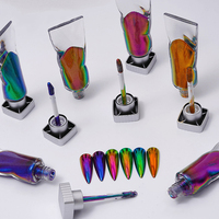 Poudre liquide à ongles personnalisée OEM, perle blanche, chrome, miroir, caméléon, aurore, poudre